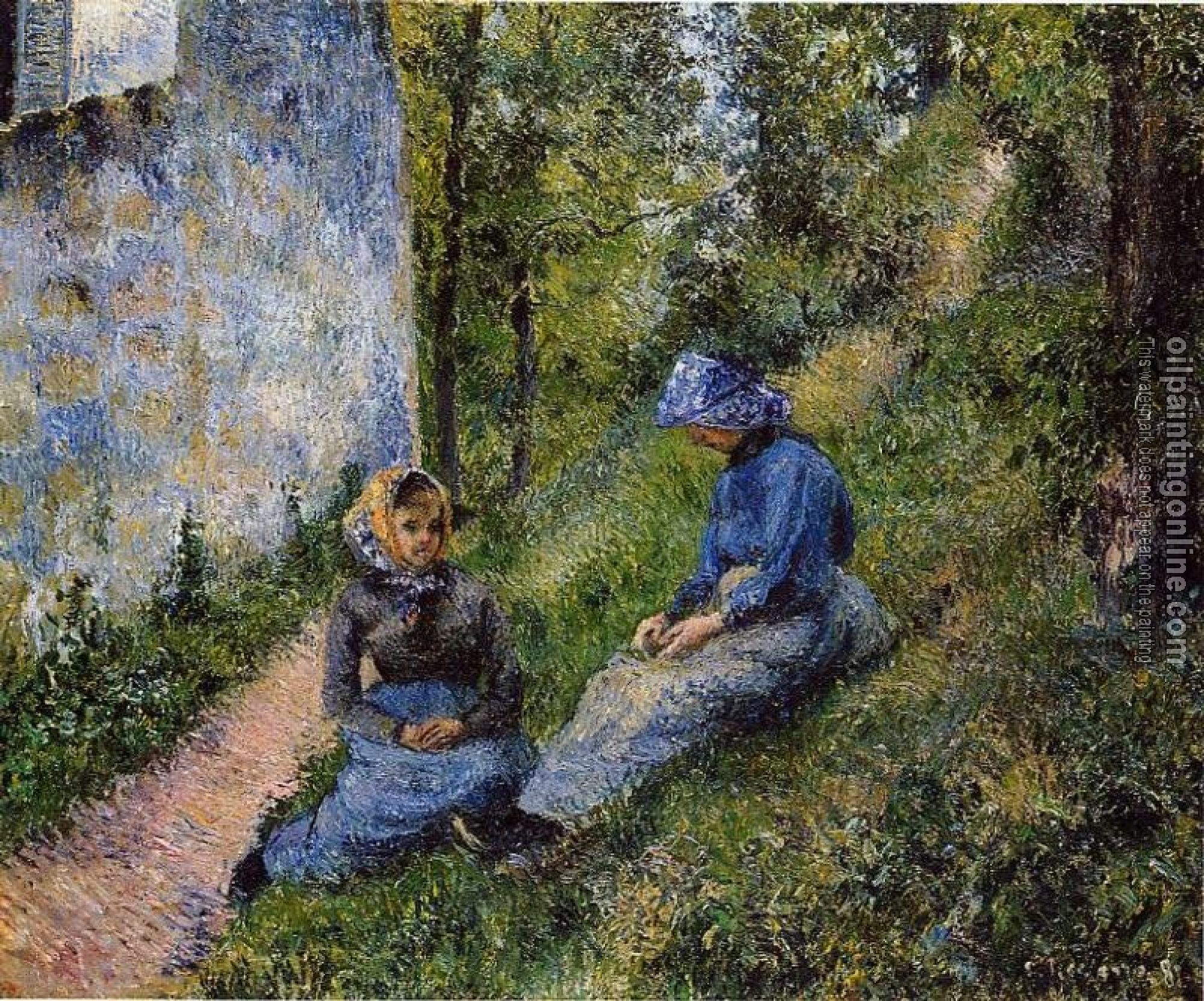 Pissarro, Camille - Seated Peasants, Sewing
